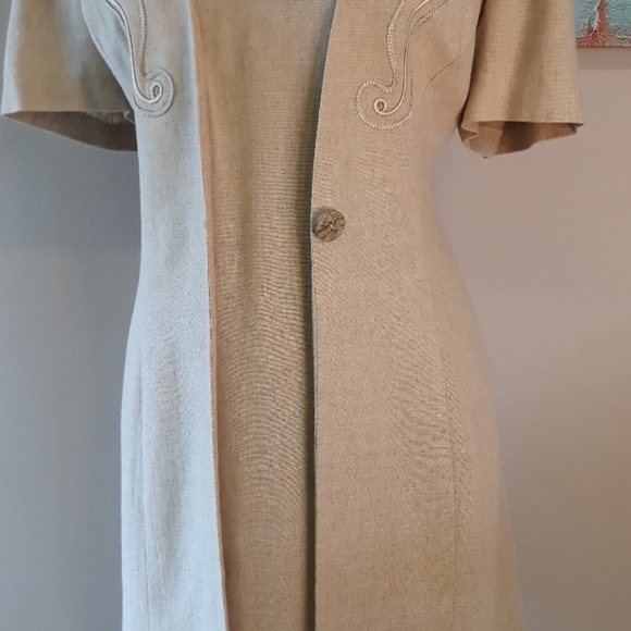 Vintage/Dawn Joy II/Tan/Embroidered/ Dress - Picture 4 of 11